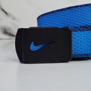 Nike Black and Blue Men's Belt, Knit Web